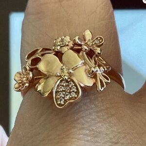 Pandora Rose Gold Floral Ring